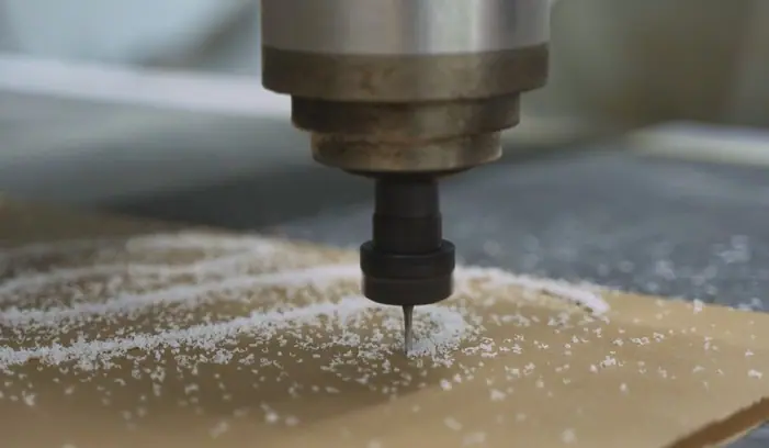 CNC router cutting a panel