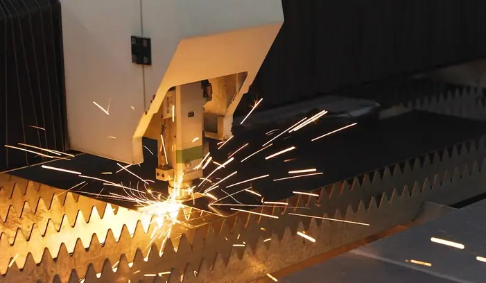 Fiber laser metal cutter cutting sheet metal