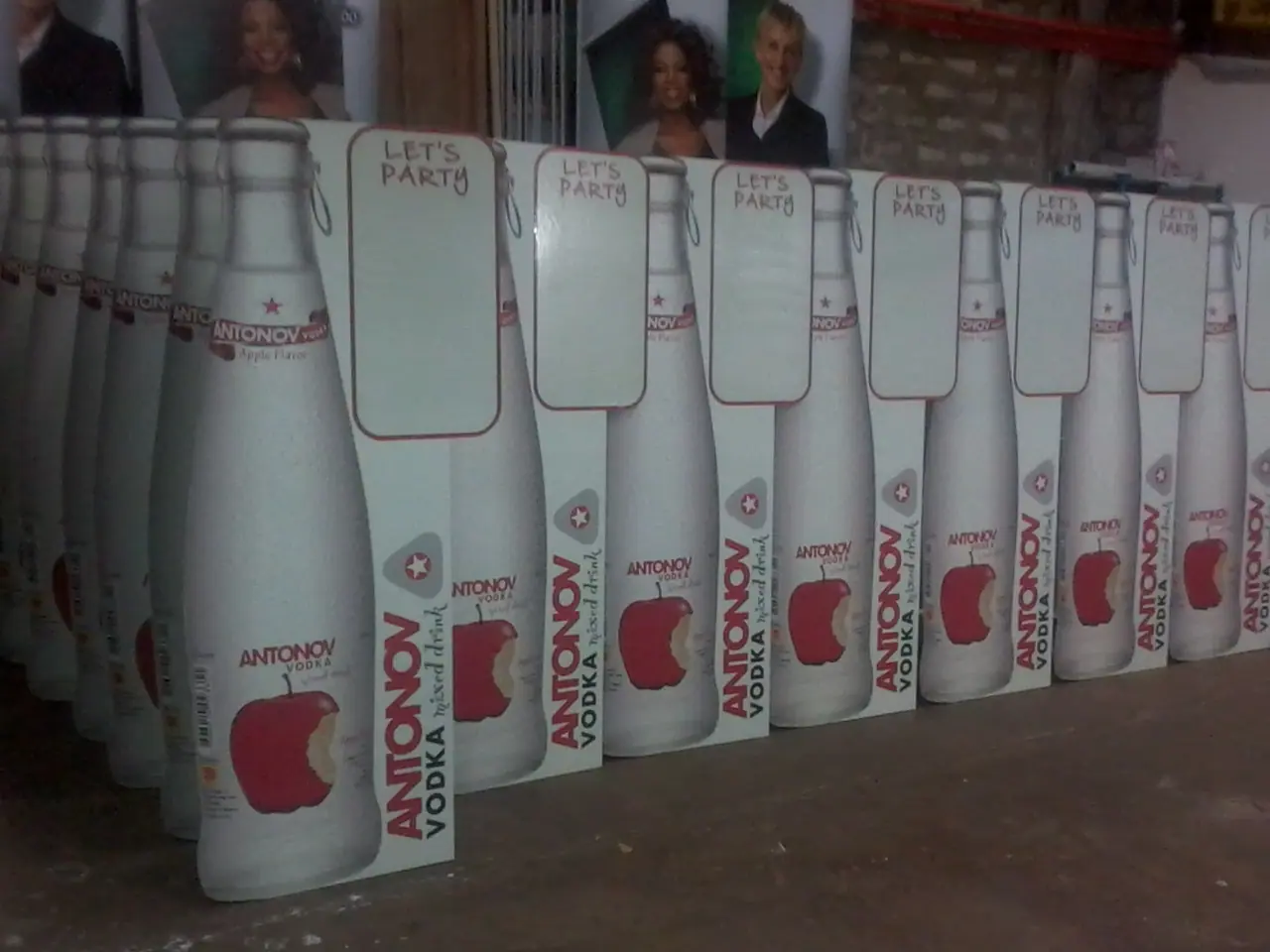 Bottle-shaped product standees