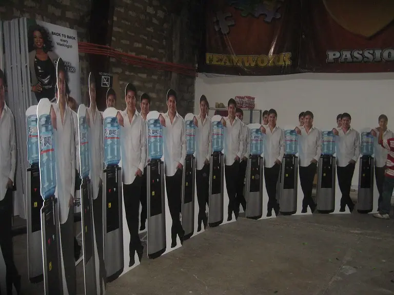Row of life-size standees