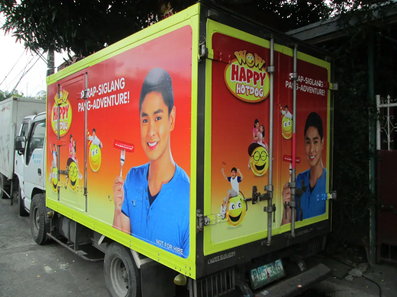 Full-color printed graphics on a box truck
