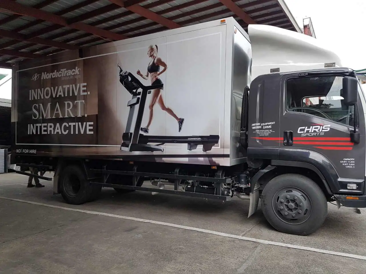 Fitness brand graphics on a truck